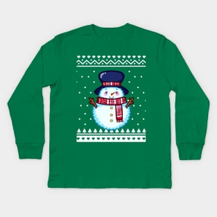 Christmas Sweater Snowman Kids Long Sleeve T-Shirt